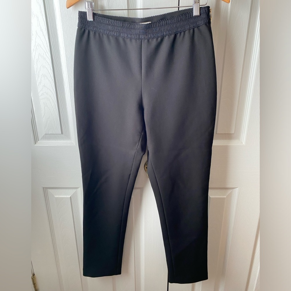 kate spade Black Crepe Side Zip Straight Leg High Rise Trousers SZ 8
